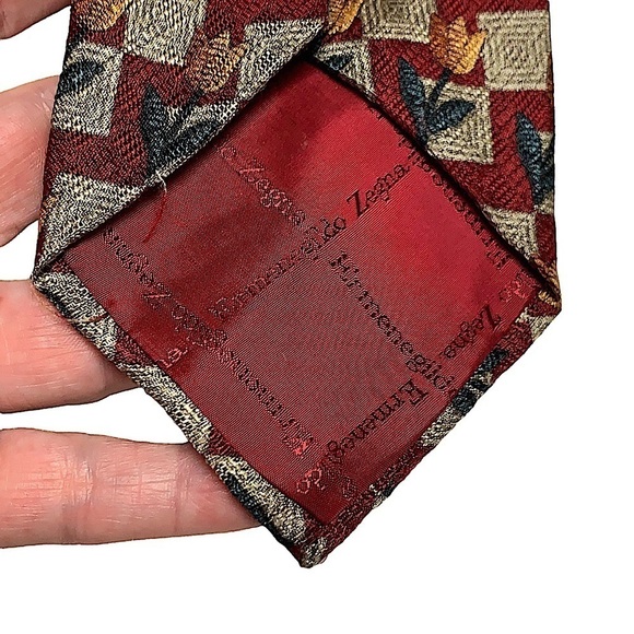 𝅺ERMENEGILDO Zegna Silk Tulip Tie Made in Italy - Picture 4 of 6